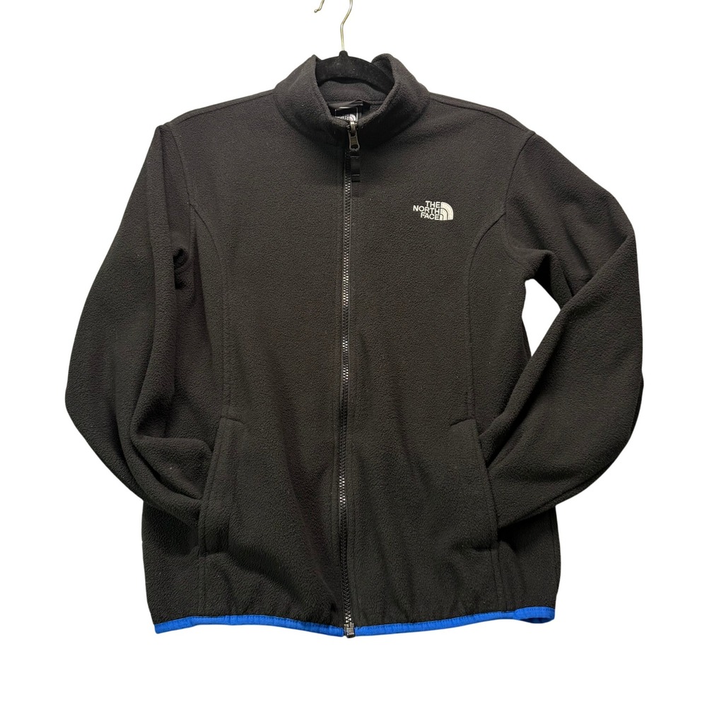 The North Face Boys Fleece Jacket Black Full Zip Size L 14 16 - Picture 2 of 9